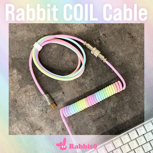 Rabbit TypeC コイルケーブル レインボー