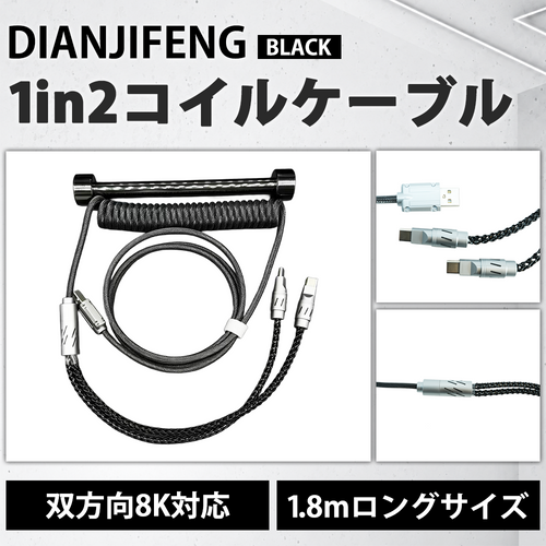 DIANJIFENG 1 in 2 BLACK コイルケーブル