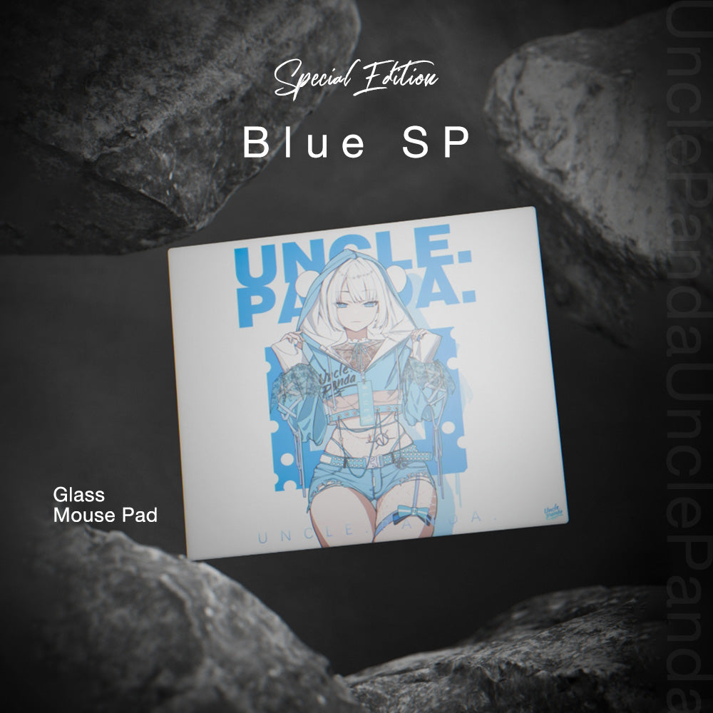 Uncle Panda ガラスマウスパッド ブルー SP