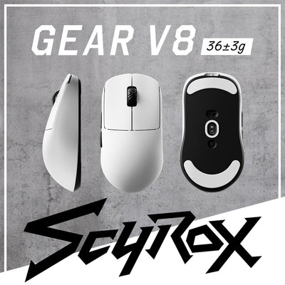 SCYROX V8 White ゲーミングマウス 8000hz 重量36±3g 左右対称