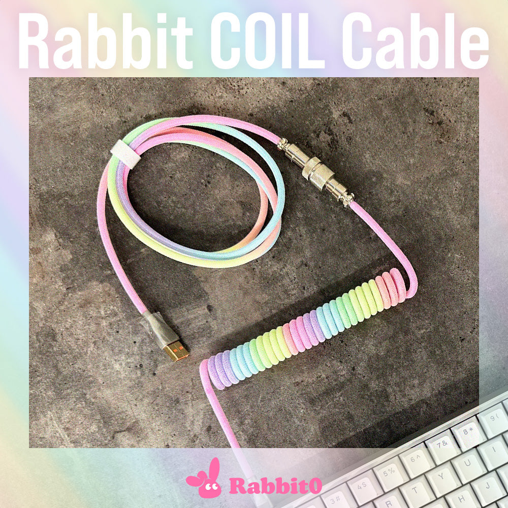 Rabbit TypeC コイルケーブル レインボー