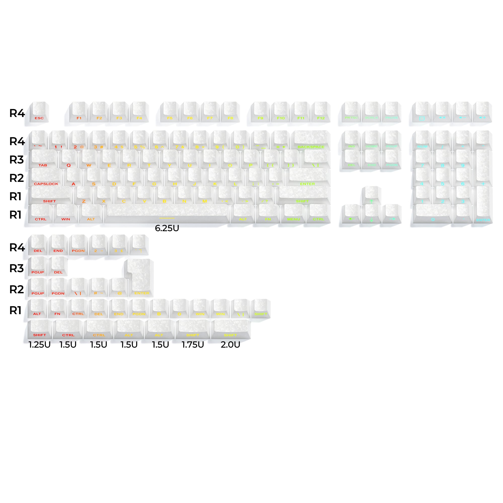 XVX Forged Carbon-Look White 140keys キーキャップ