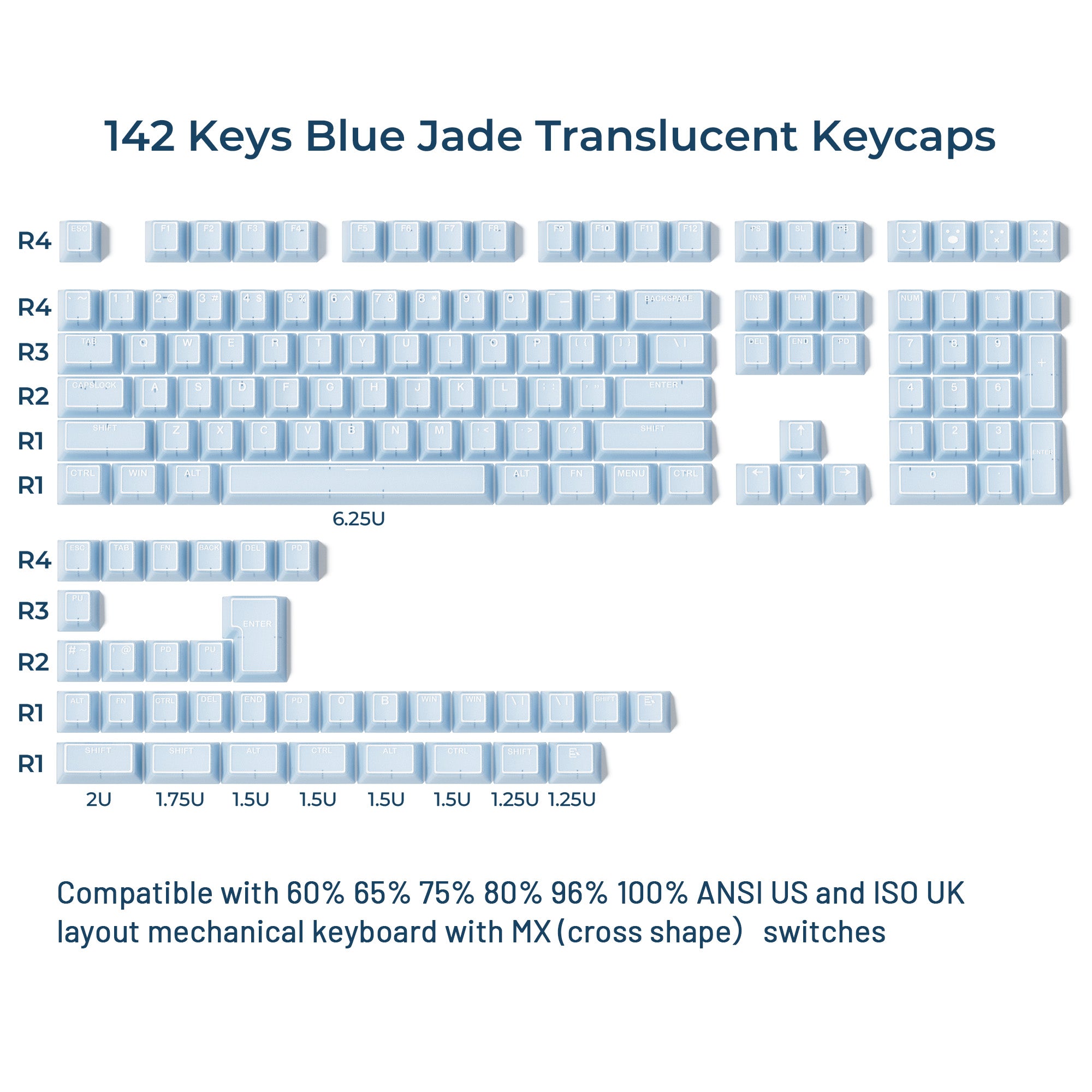 XVX PRISM Series Blue Jade 142keys キーキャップ