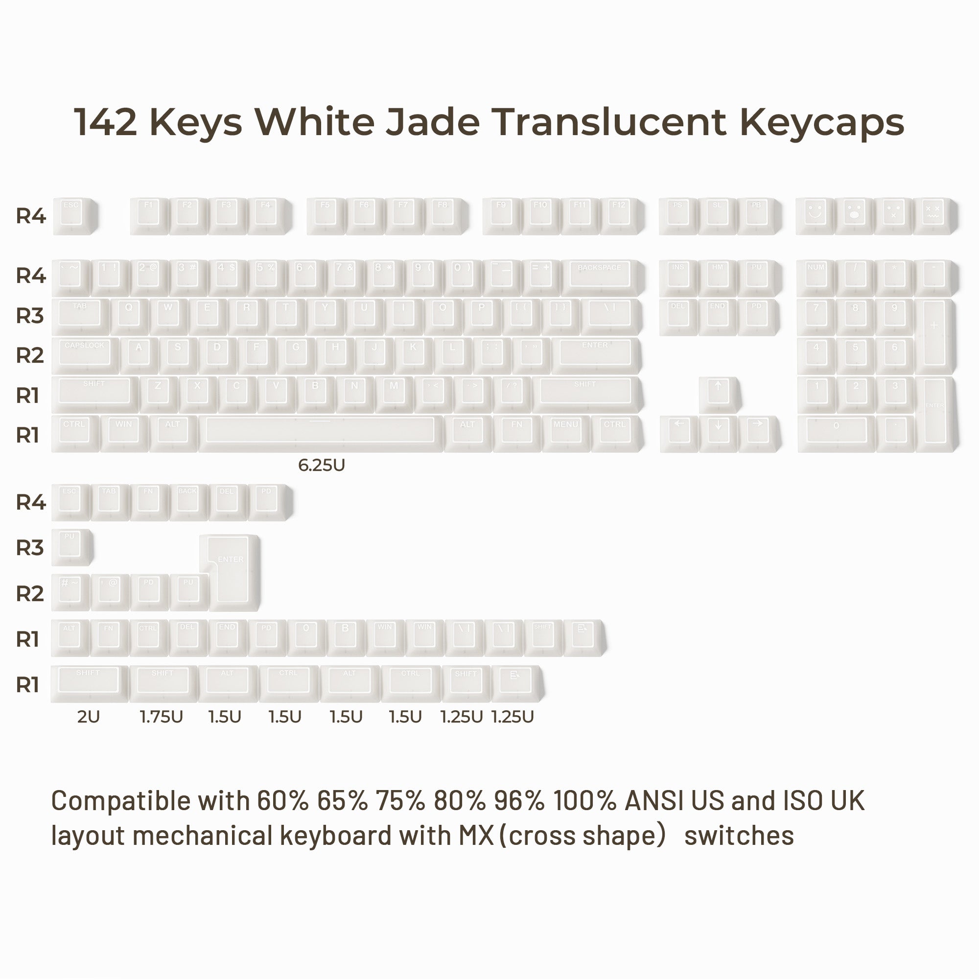 XVX PRISM Series White Jade 142keys キーキャップ