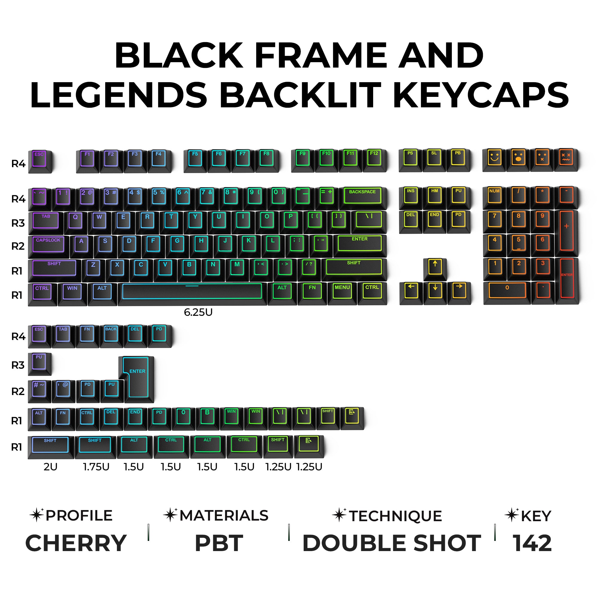 XVX PRISM Series BLACK 142keys キーキャップ