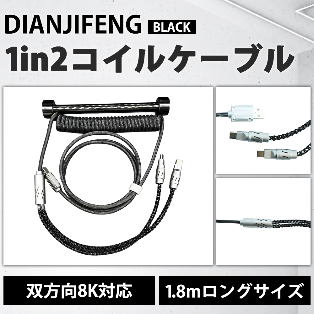 DIANJIFENG 1 in 2 BLACK コイルケーブル