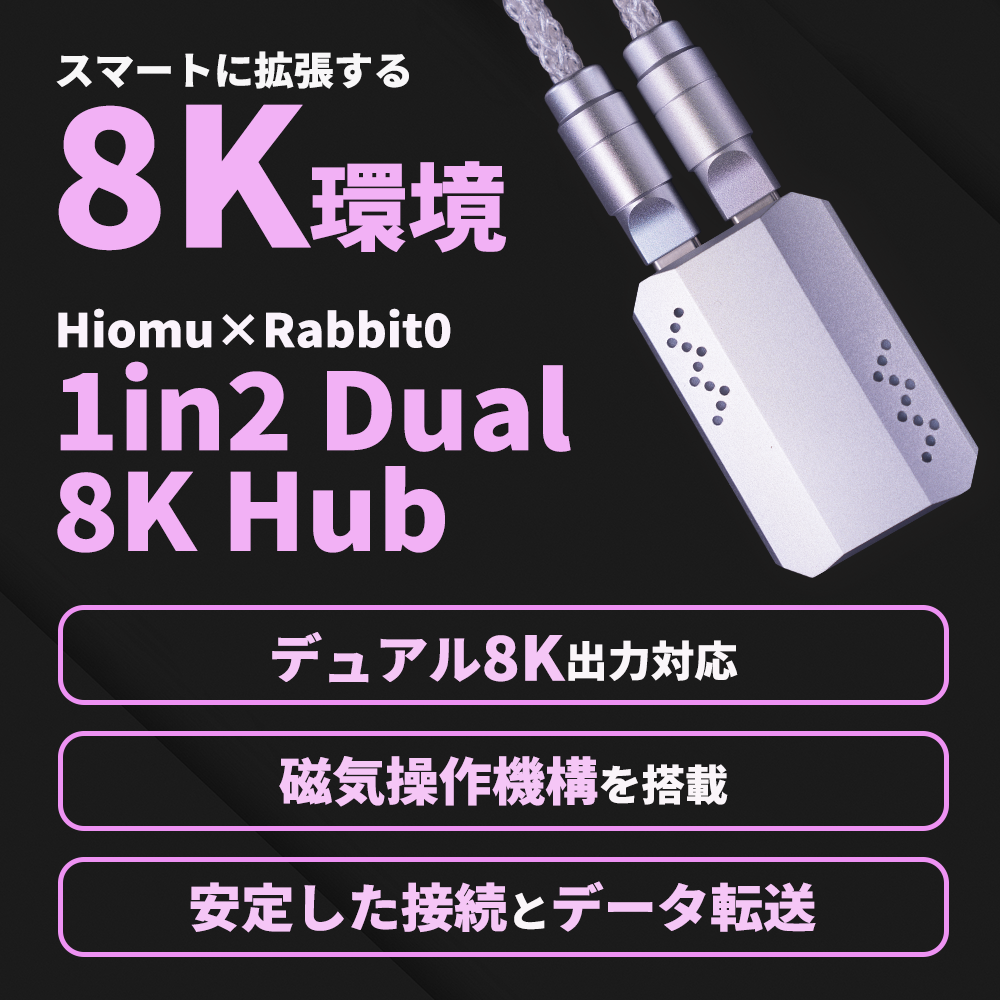 Hiomu × Rabbit0 1 in 2 Dual 8K Hub