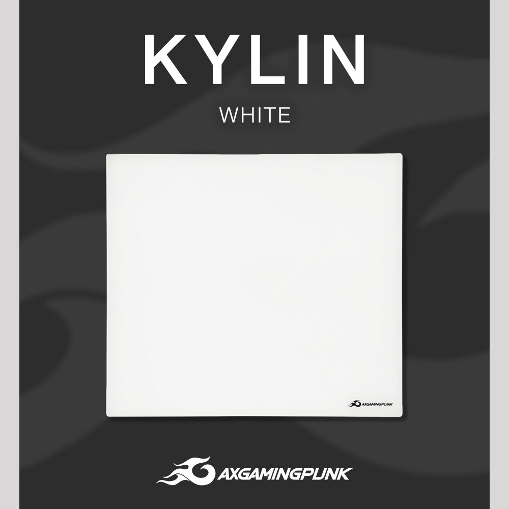 AXGAMINGPUNK KYLIN コントロールタイプ  ガラスマウスパッド ホワイト
