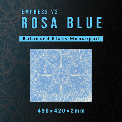 Padsmith Empress V2 - Rosa Blue ガラスマウスパッド Padsmith Empress V2 - Rosa Blue ガラスマウスパッド
