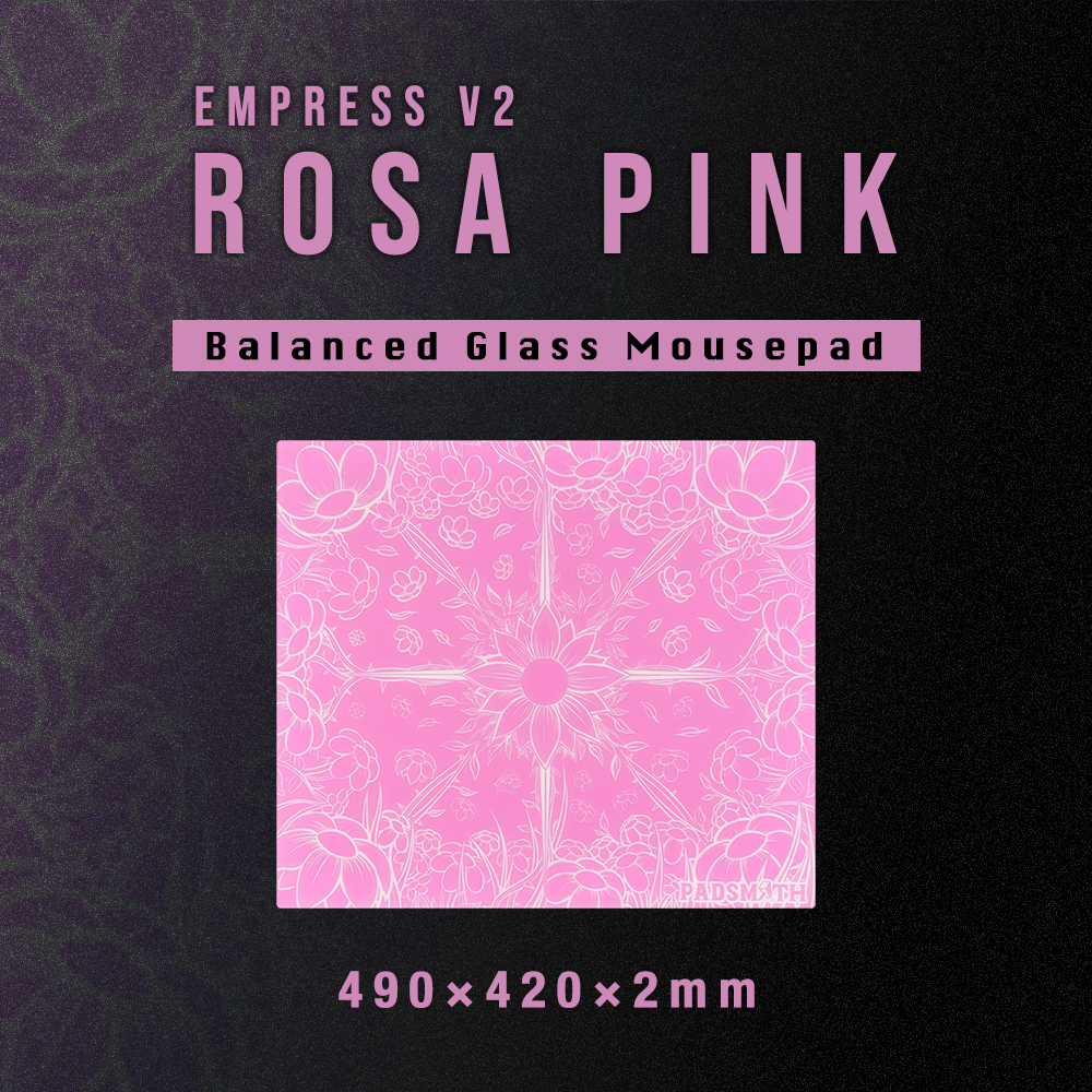 Padsmith Empress V2 - Rosa Pink ガラスマウスパッド Padsmith Empress V2 - Rosa Pink ガラスマウスパッド