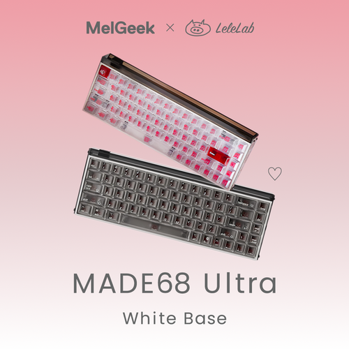MelGeek x LeleLab MADE68 Ultra White Base + Extra White Keycap set