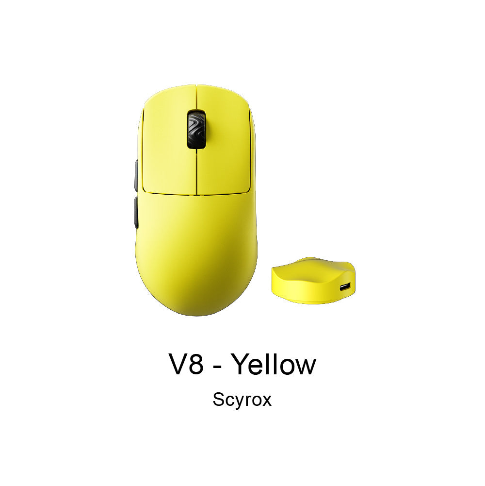 SCYROX V8 Yellow ゲーミングマウス 8000hz 重量36±3g 左右対称