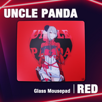 Uncle Panda RED ガラスマウスパッド