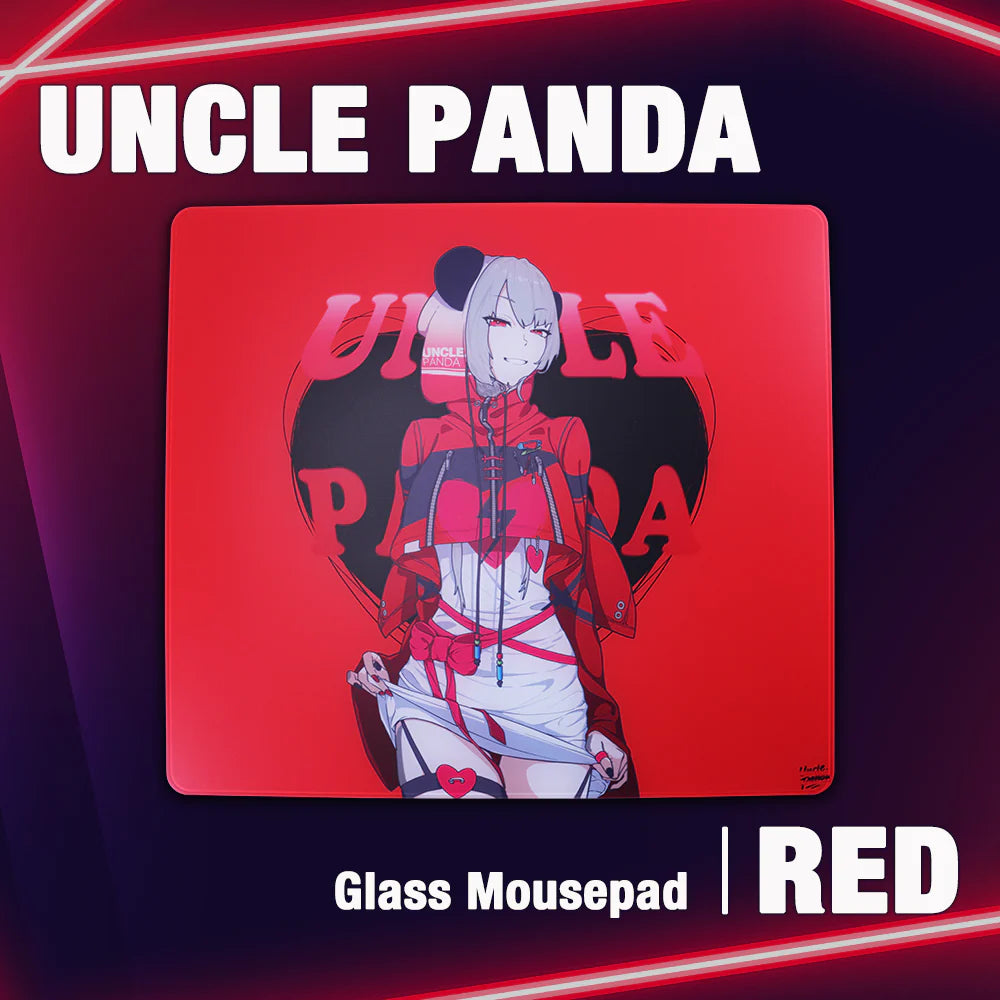 Uncle Panda Setup RED ガラスマウスパッド＋マウスソール＋グリップテープ