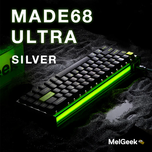 MelGeek MADE68 Ultra Anodized Silver ラピッドトリガーキーボード